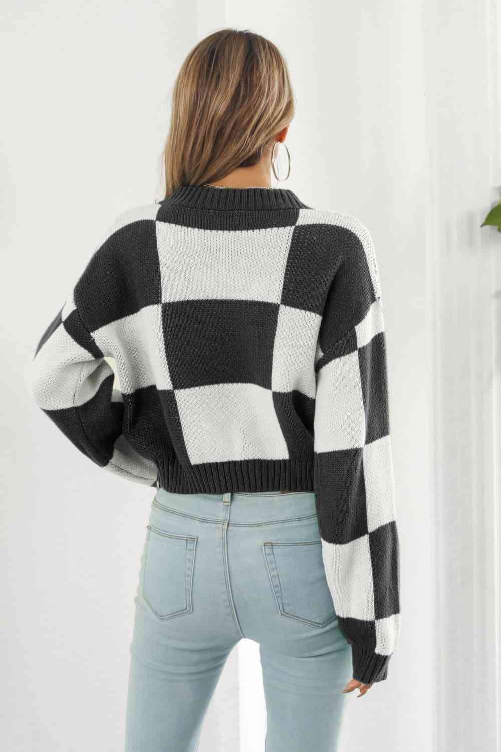 Color Block Round Neck Dropped Shoulder Sweater | Multiple Color Options