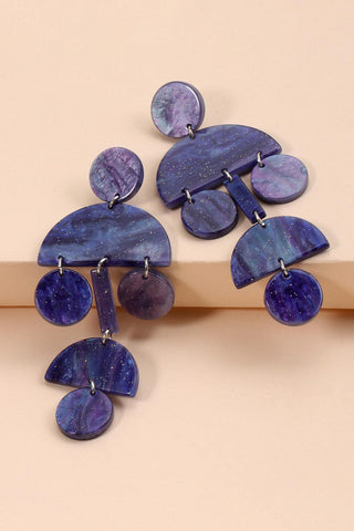 Geometric Galaxy Acrylic Dangle Earrings - Closet of Ren