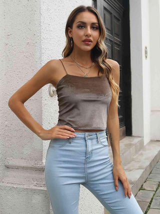 Straight Neck Cropped Cami - Closet of Ren