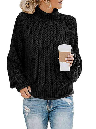 Turtleneck Dropped Shoulder Sweater - Closet of Ren