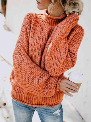 Turtleneck Dropped Shoulder Sweater - Closet of Ren