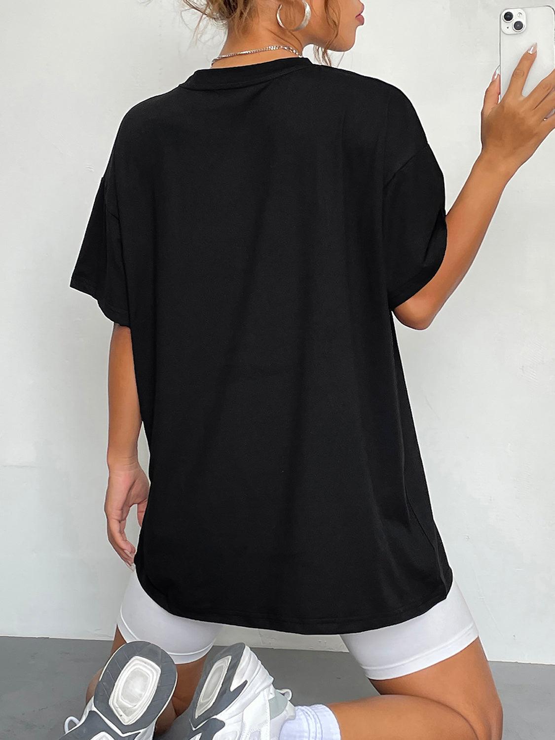 Round Neck Short Sleeve Never Better Graphic T-Shirt - Closet of Ren