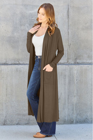 Basic Bae Full Size Open Front Long Sleeve Cardigan