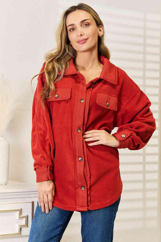 Heimish Cozy Girl Full Size Button Down Shacket - Closet of Ren