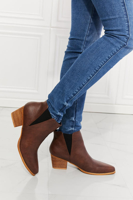 MMShoes Back At It Point Toe Bootie in Chocolate - Closet of Ren