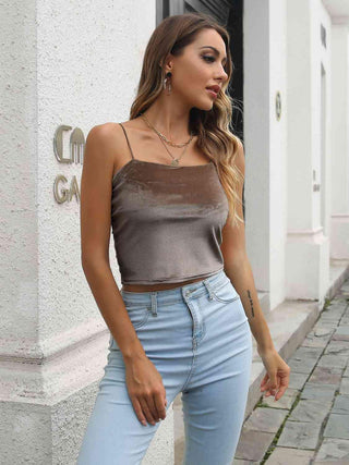 Straight Neck Cropped Cami - Closet of Ren