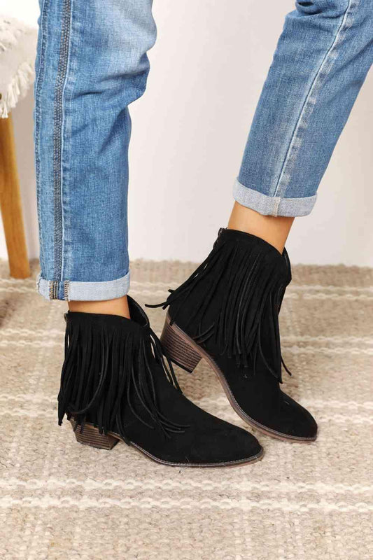 Legend Women's Fringe Cowboy Western Ankle Boots - Closet of Ren