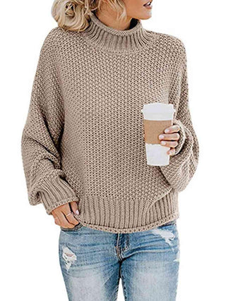 Turtleneck Dropped Shoulder Sweater - Closet of Ren