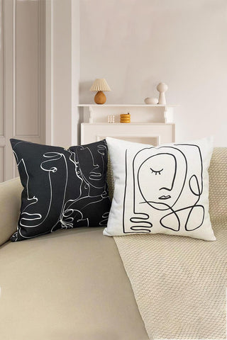 Line Art Couch Pillows | 2-Pack Decorative Throw Pillow Cases - Closet of Ren