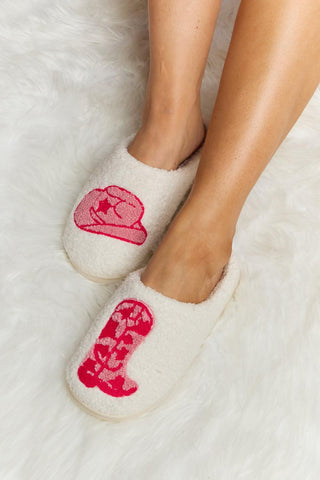 Melody Printed Plush Slide Slippers - Closet of Ren