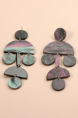 Geometric Galaxy Acrylic Dangle Earrings - Closet of Ren