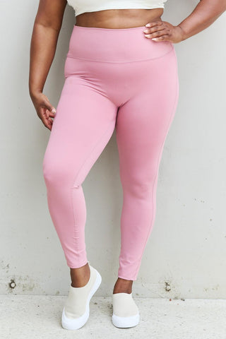 Zenana Fit For You Full Size High Waist Active Leggings in Light Rose - Closet of Ren