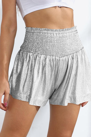 Glitter Smocked High-Waist Shorts - Closet of Ren