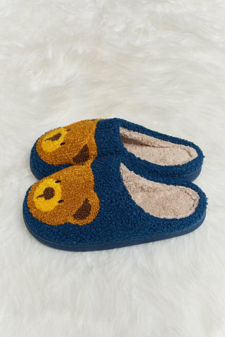 Melody Teddy Bear Print Plush Slide Slippers - Closet of Ren