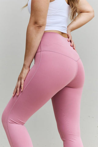 Zenana Fit For You Full Size High Waist Active Leggings in Light Rose - Closet of Ren