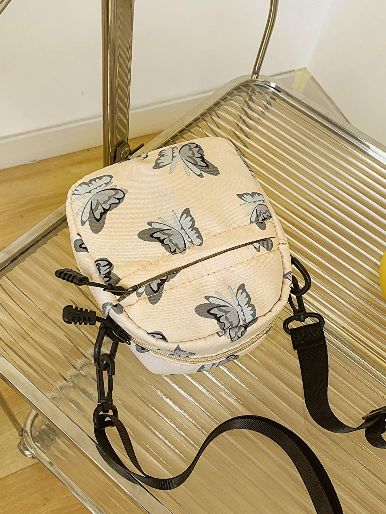 Butterfly Print Polyester Shoulder Bag - Closet of Ren