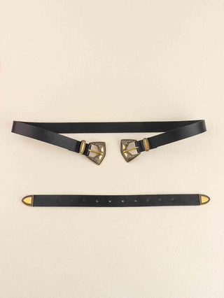 Double Buckle PU Leather Belt - Closet of Ren