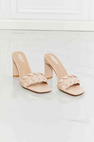 MMShoes Top of the World Braided Block Heel Sandals in Beige - Closet of Ren