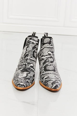 MMShoes Back At It Point Toe Bootie in Snakeskin - Closet of Ren