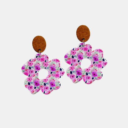 Flower Shape Acrylic Dangle Earrings - Closet of Ren