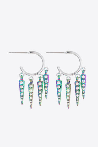 Multicolored Rhinestone Geometric Earrings - Closet of Ren
