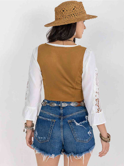 Fringe Lace-Up Vest | Multiple Color Options