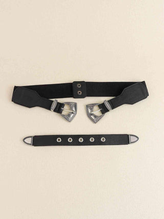 Double Buckle PU Leather Belt - Closet of Ren