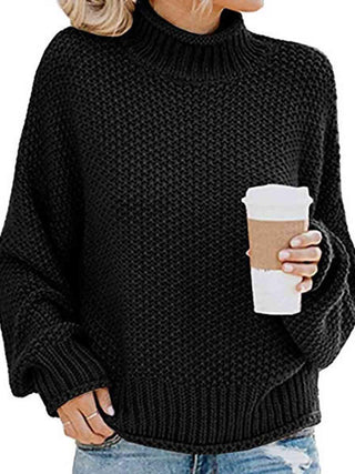 Turtleneck Dropped Shoulder Sweater - Closet of Ren