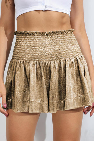 Glitter Smocked High-Waist Shorts - Closet of Ren