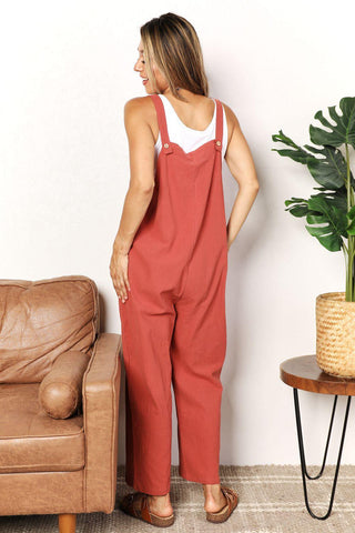 Double Take Wide Leg Overalls with Front Pockets - Closet of Ren