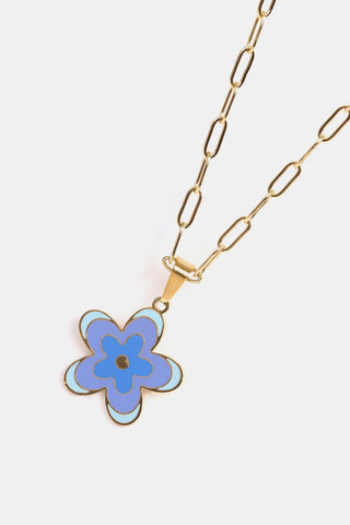 Flower Pendant Stainless Steel Necklace - Closet of Ren