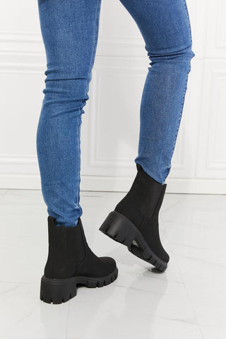 MMShoes Work For It Matte Lug Sole Chelsea Boots in Black - Closet of Ren