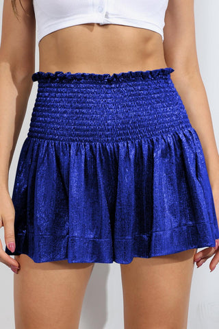 Glitter Smocked High-Waist Shorts - Closet of Ren