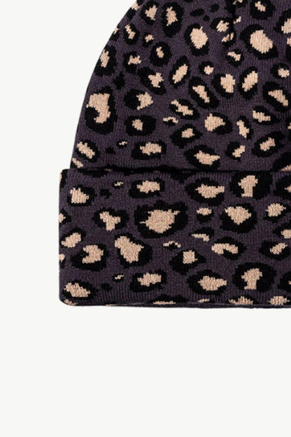 Leopard Pattern Cuffed Beanie - Closet of Ren