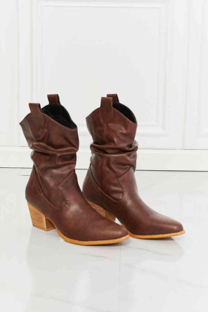 MMShoes Better in Texas Scrunch Cowboy Boots in Brown - Closet of Ren