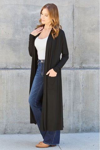 Basic Bae Full Size Open Front Long Sleeve Cardigan