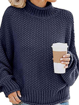 Turtleneck Dropped Shoulder Sweater - Closet of Ren