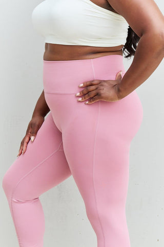 Zenana Fit For You Full Size High Waist Active Leggings in Light Rose - Closet of Ren