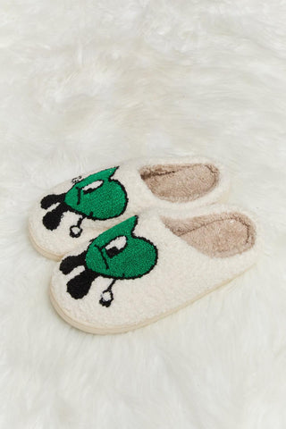 Melody Love Heart Print Plush Slippers - Closet of Ren