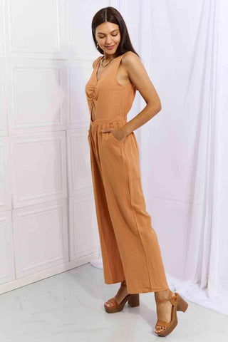 HEYSON Feels Right Cut Out Detail Wide Leg Jumpsuit in Sherbet - Closet of Ren