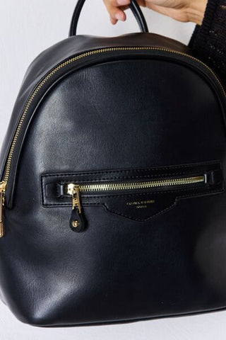 David Jones Black Leather Backpack