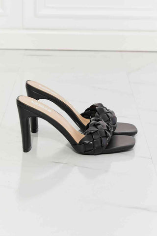 MMShoes Top of the World Braided Block Heel Sandals in Black - Closet of Ren