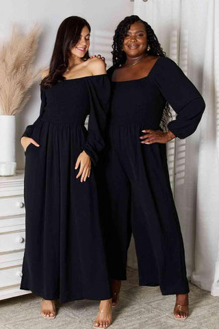 Double Take Square Neck Jumpsuit with Pockets - Closet of Ren