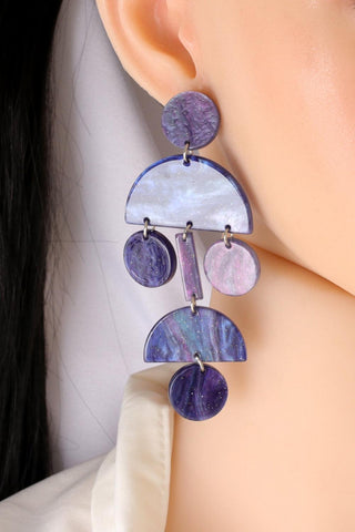 Geometric Galaxy Acrylic Dangle Earrings - Closet of Ren