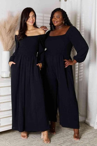 Double Take Square Neck Jumpsuit with Pockets - Closet of Ren