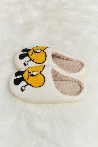 Melody Love Heart Print Plush Slippers - Closet of Ren