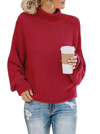 Turtleneck Dropped Shoulder Sweater - Closet of Ren