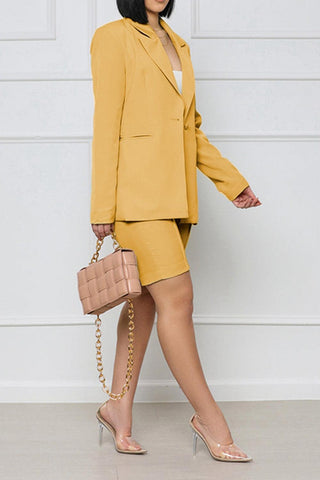 Long Sleeve Blazer and Shorts Set - Closet of Ren