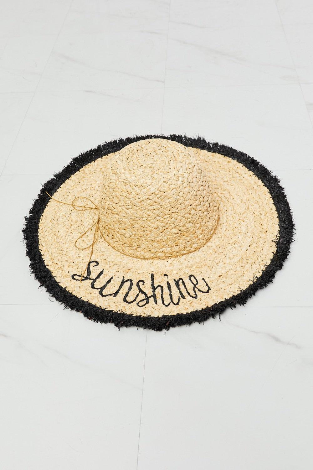 Sunshine Straw Fringe Sun Hat | Fame Accessories - Closet of Ren