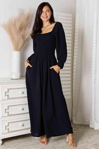 Double Take Square Neck Jumpsuit with Pockets - Closet of Ren